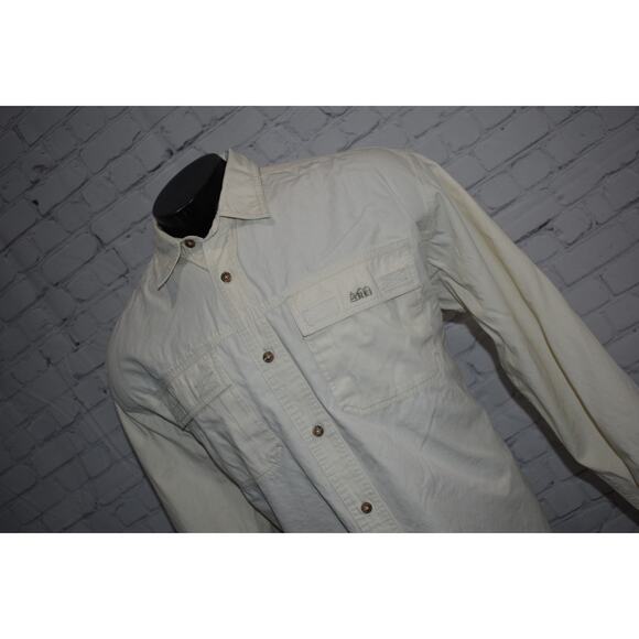 REI Fishing Shirt Men Size Large Tall LT Performance Camping Hiking Vented White - Picture 1 of 7